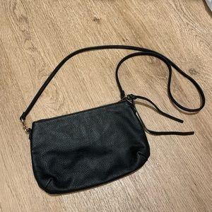 Black pebble leather crossbody